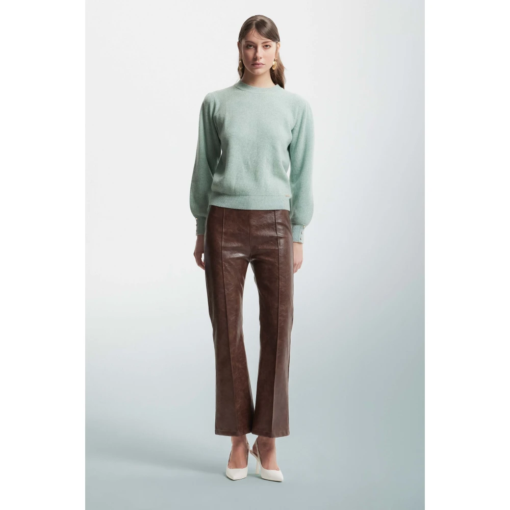 Kocca Gezellige Wol Bishop Sleeve Trui Green Dames