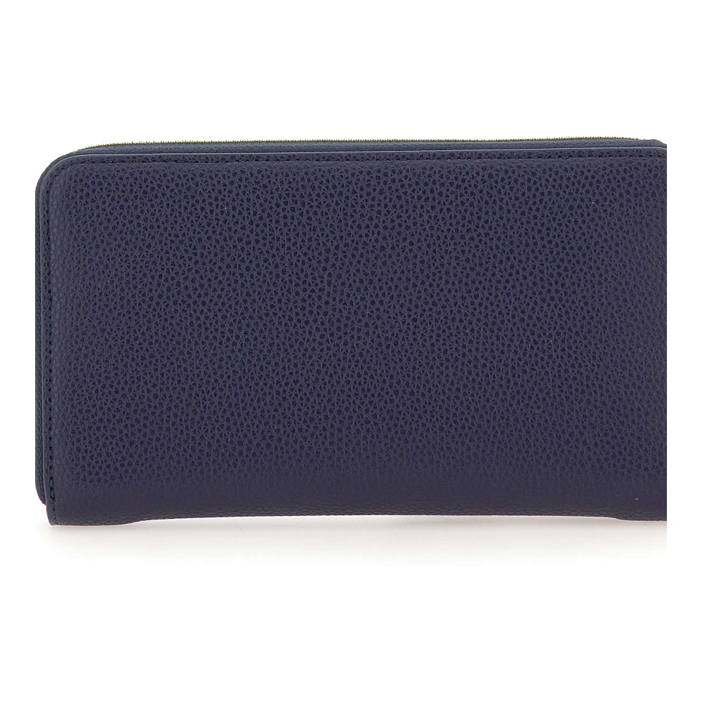 Emporio Armani Blauwe vegan lederen portemonnee met volledige rits Blue Dames