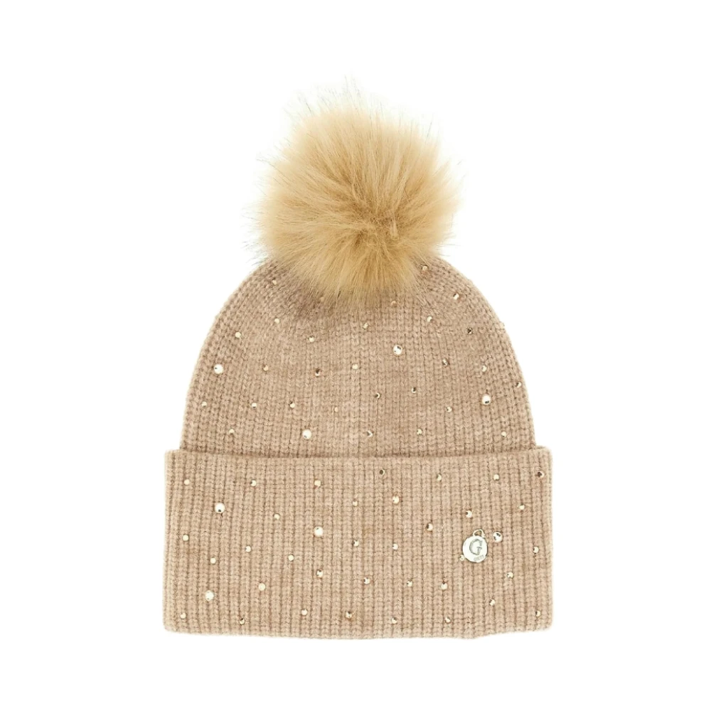 Guess Beige Omgeslagen Rand Hoed Beige Dames