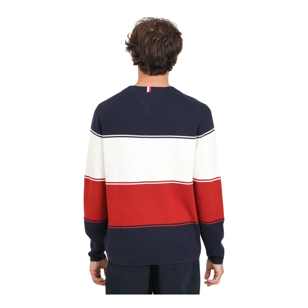 Tommy Hilfiger Color Block Gebreide Crew Neck Sweater Multicolor Heren