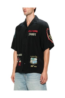 chemise-noire-brodee-a-manches-courtes