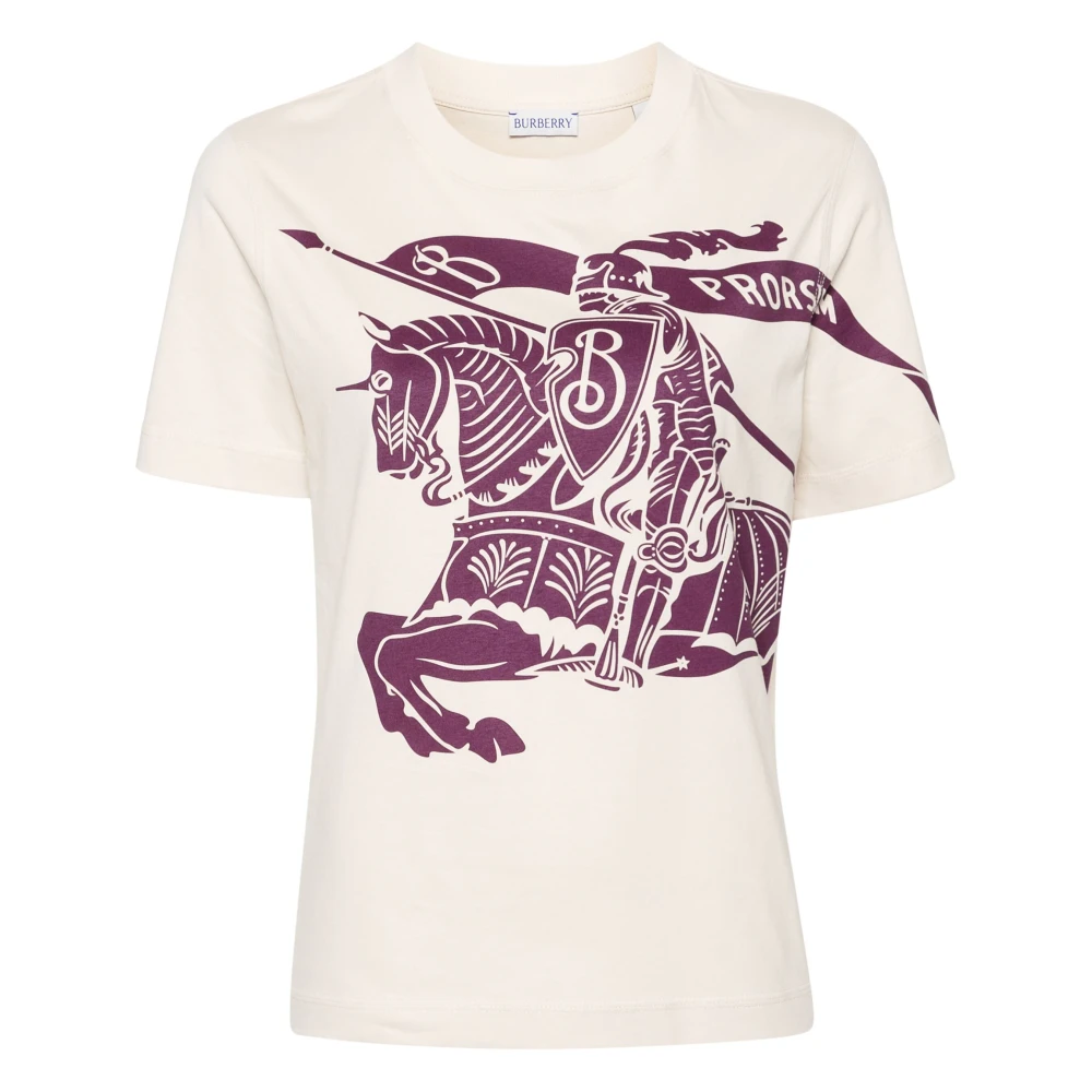 Burberry Equestrian Knight Design T-shirt Wit White Dames