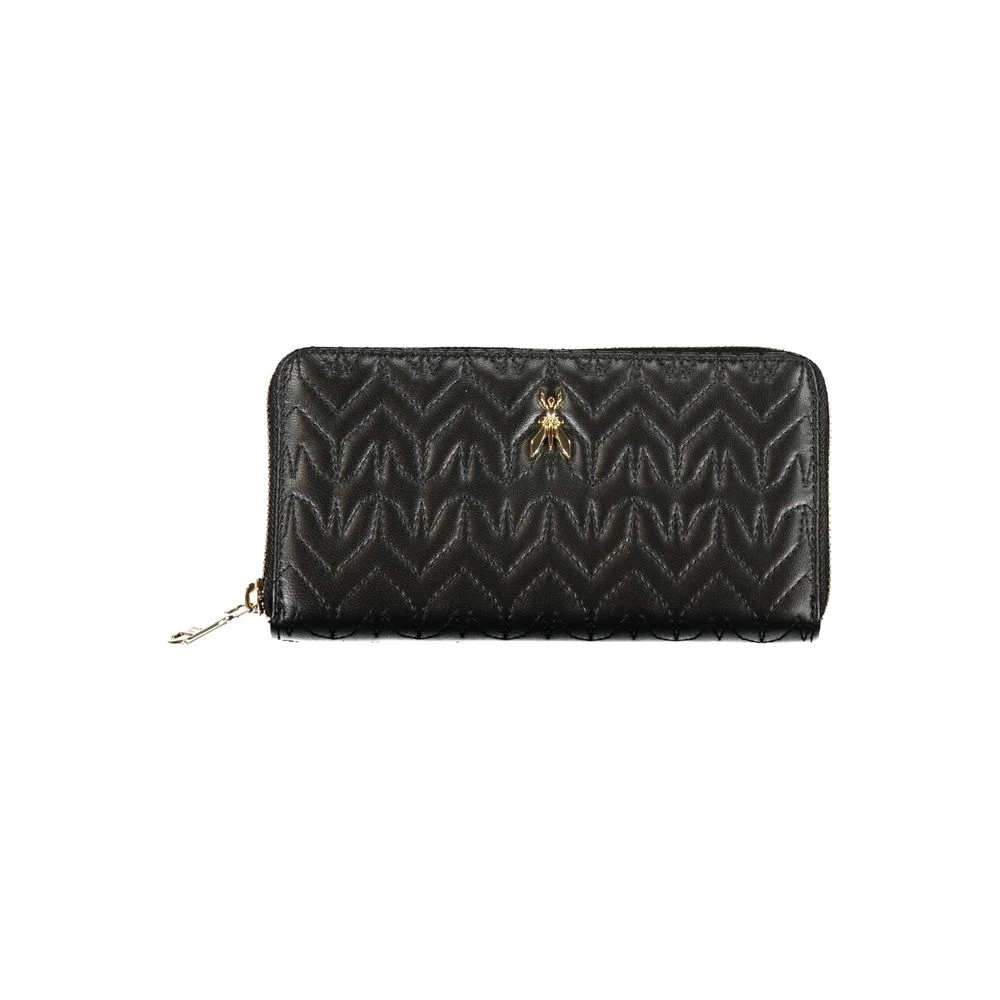 PATRIZIA PEPE Elegante zwarte portemonnee met contrastdetails Black Dames