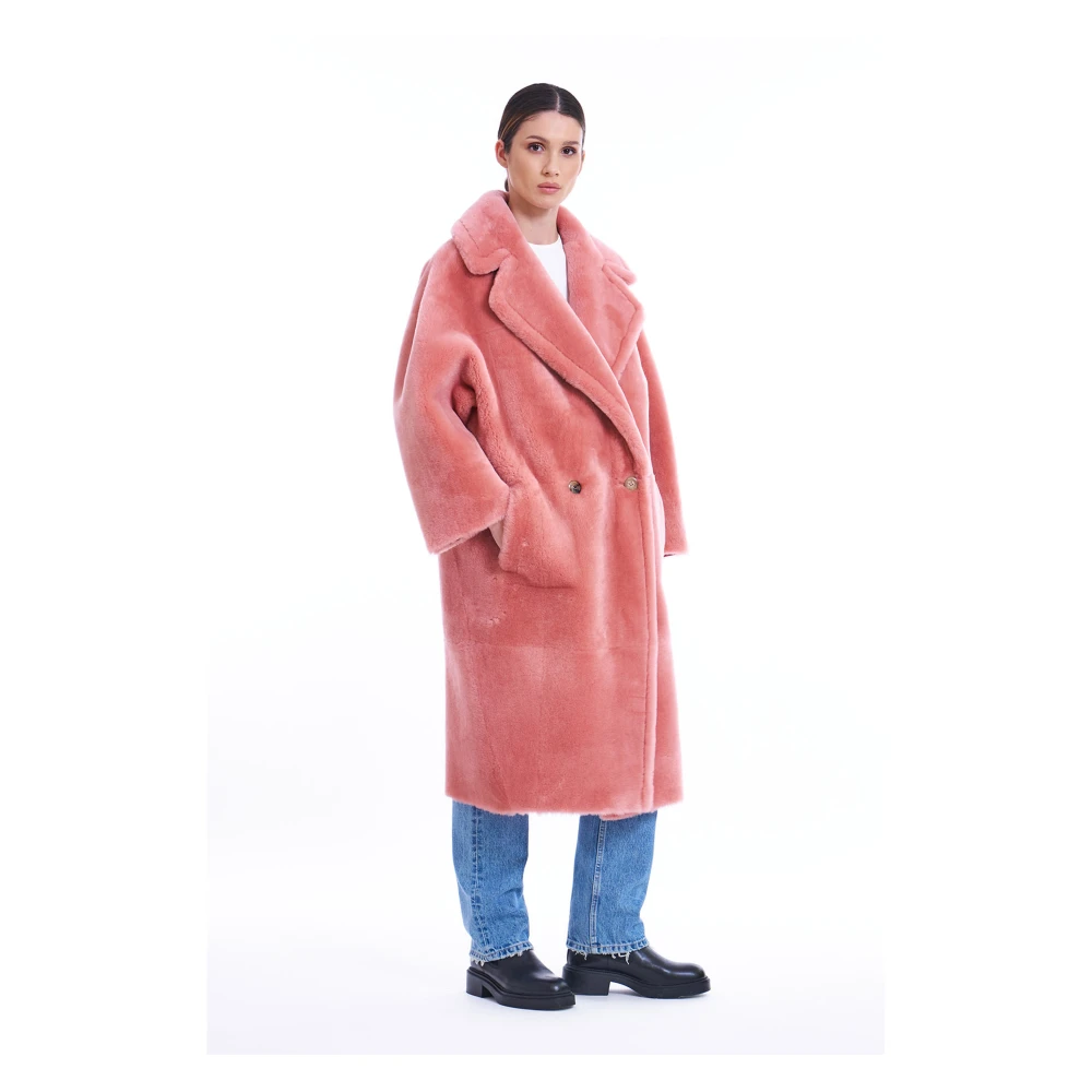 Blancha Merino Straight Jas Pink Dames