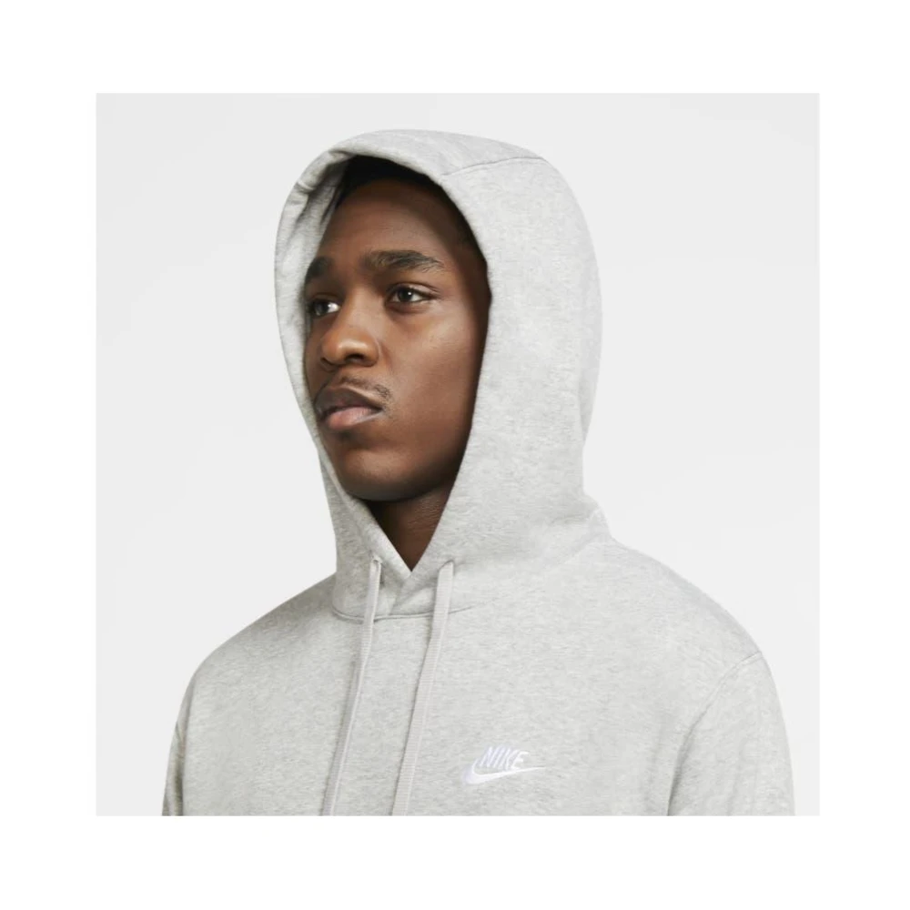 Nike Club Fleece Hoodie Gray Heren