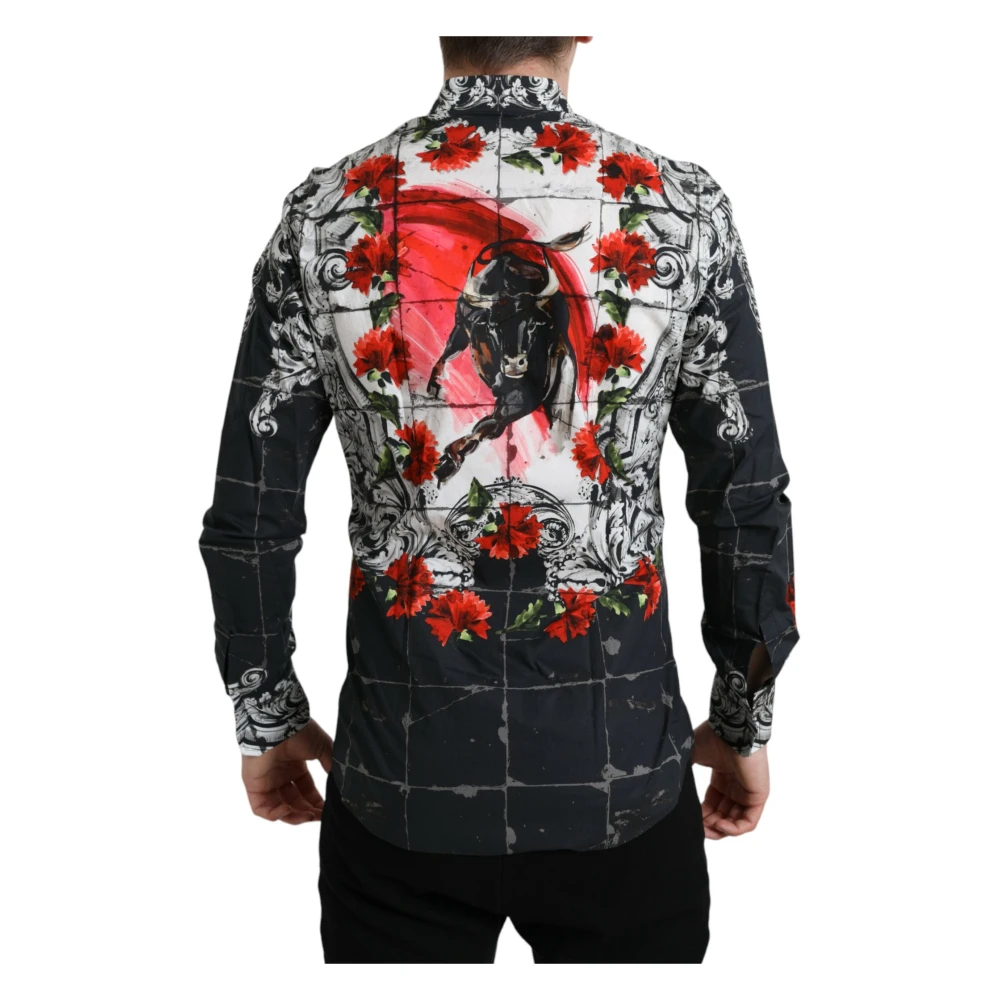 Dolce & Gabbana Bloemenstier Katoenen Overhemd Multicolor Heren