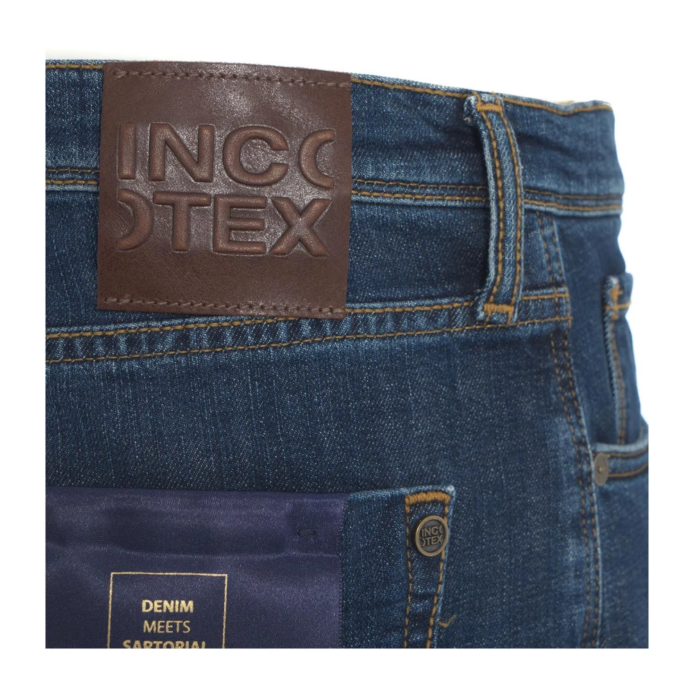 Incotex Blauwe Regular Fit Jeans Aw24 Blue Heren