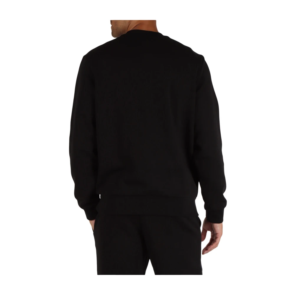 Lacoste Klassieke Fit Crewneck Sweatshirt met Voorlogo Patch Black Heren