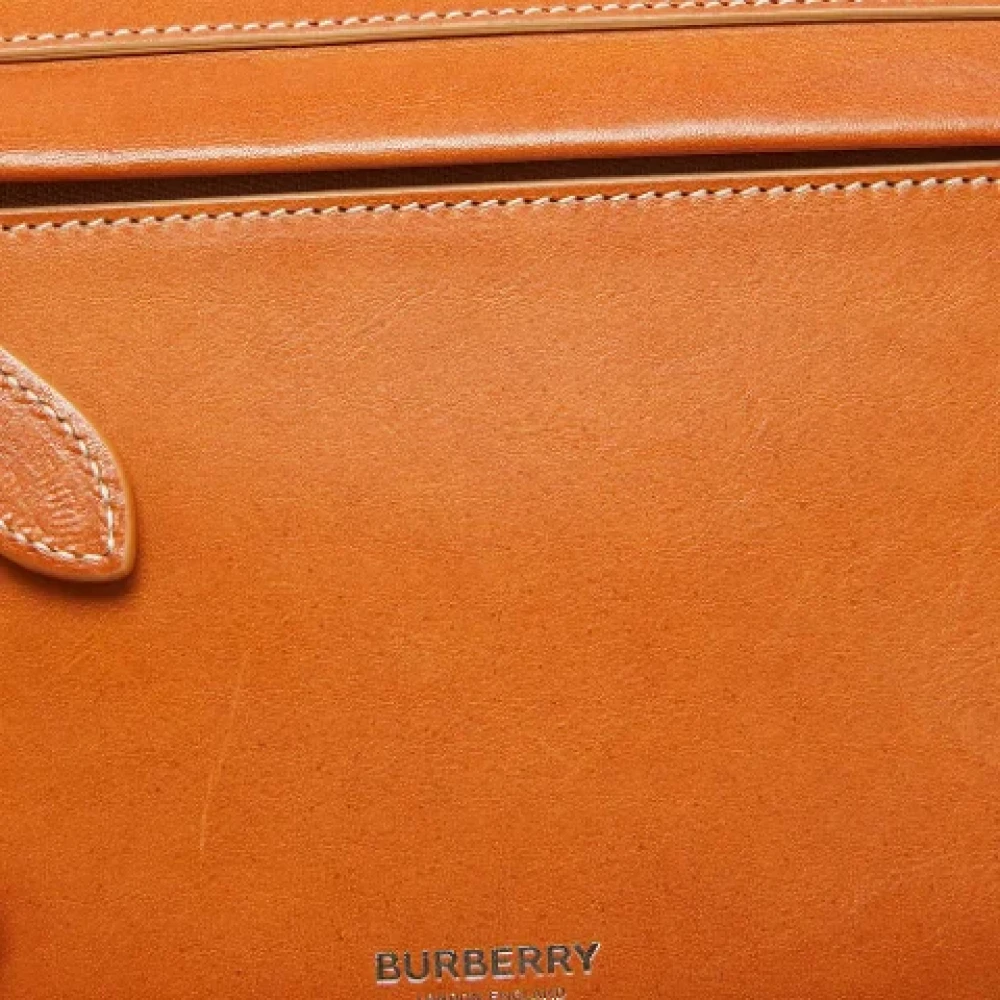 Burberry Vintage Pre-owned Leather handbags Orange Dames