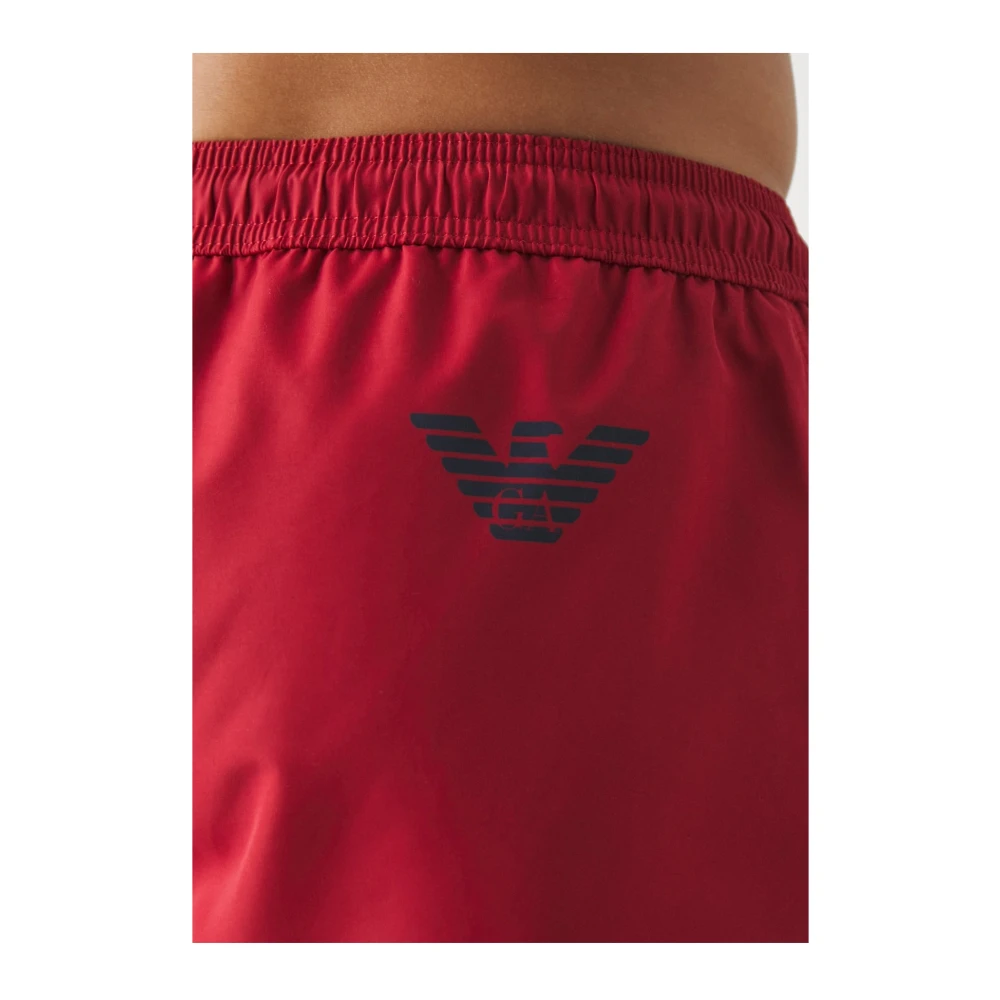 Emporio Armani Rode Logo Zwemshorts Red Heren