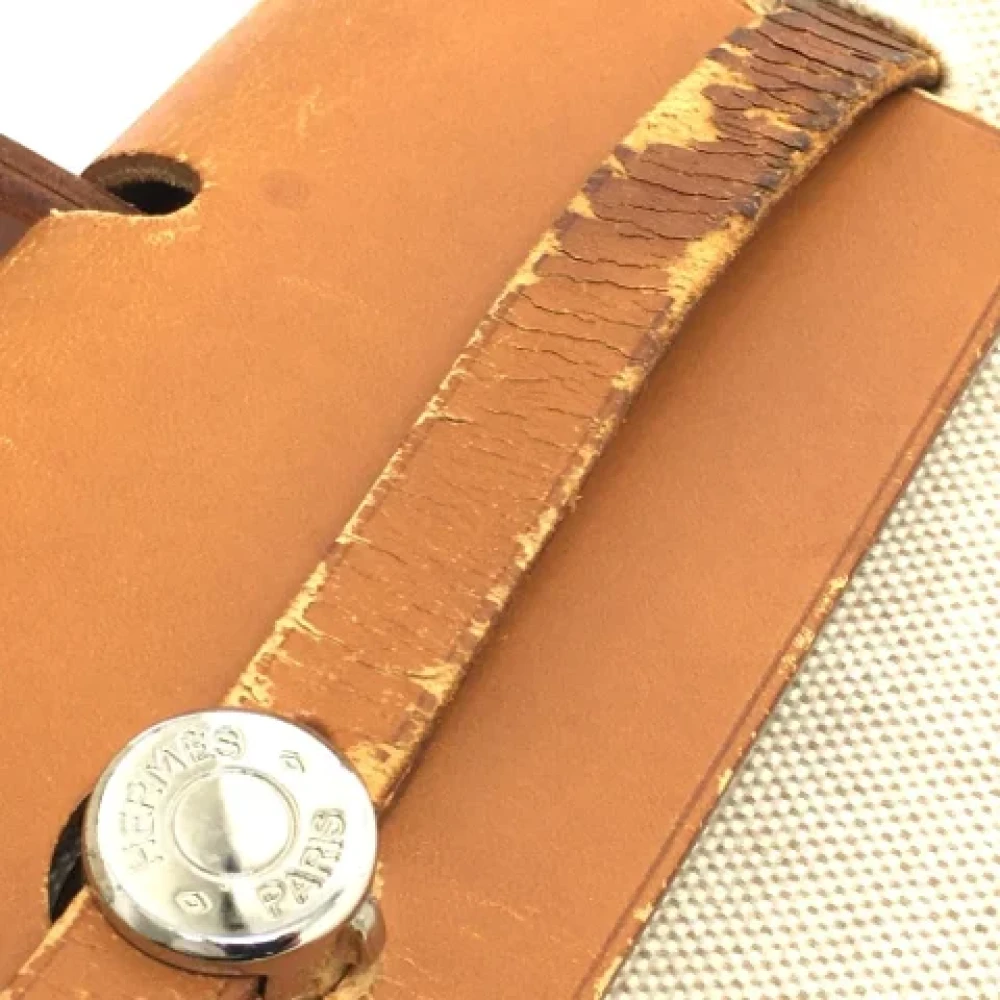 Hermès Vintage Pre-owned Canvas backpacks Beige Dames