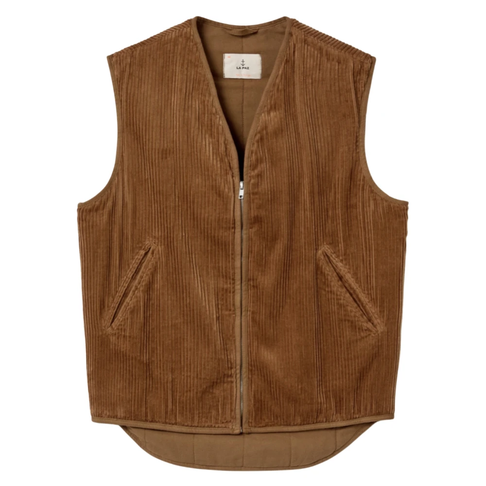 La Paz Ribfluwelen Vest Kameel Brown Heren