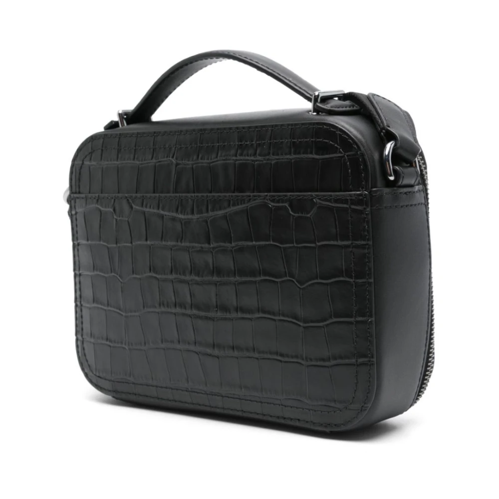 Michael Kors Hudson Croc-emboss lederen crossbody tas Black Heren