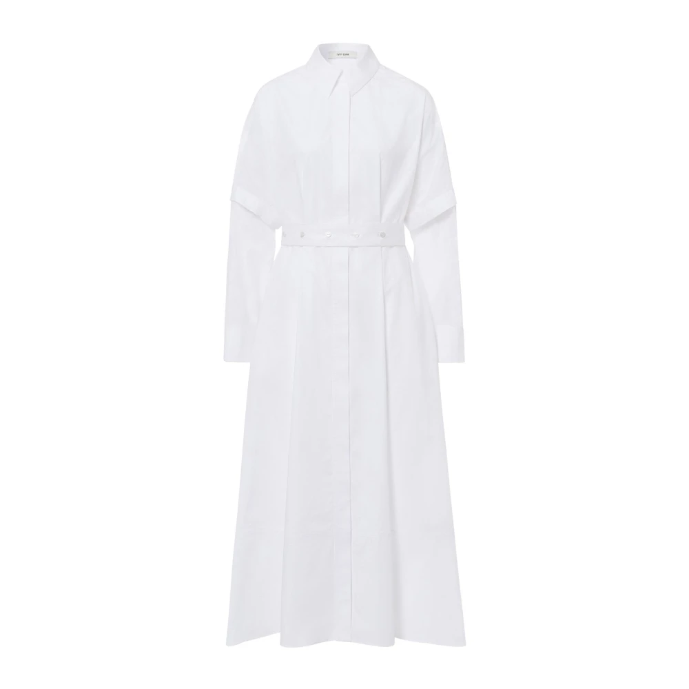 IVY OAK Enkellange Overhemdjurk met Riem White Dames