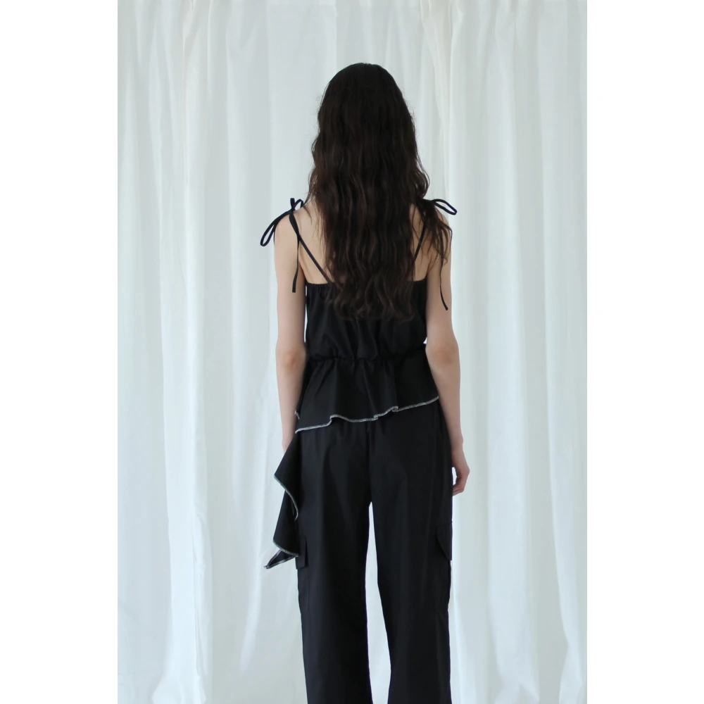 Designers Remix Claire Flare Top Black Dames