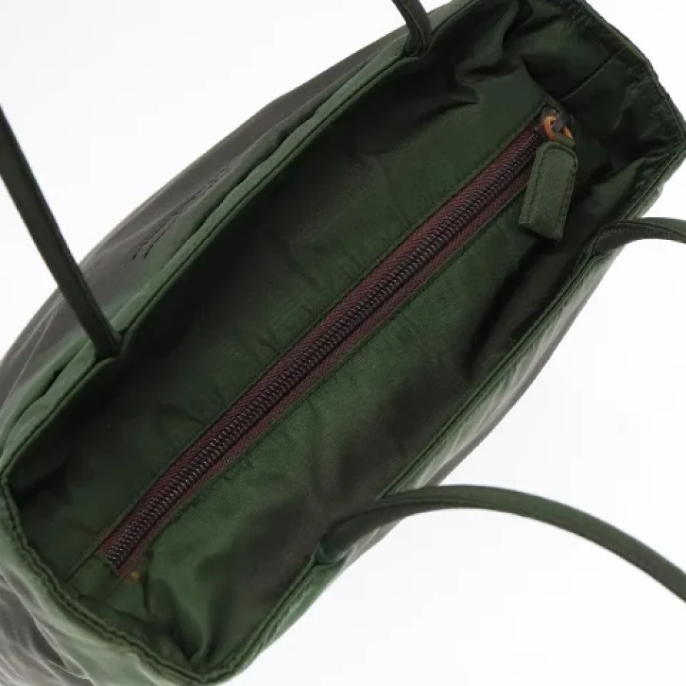 Prada Vintage Pre-owned Nylon handbags Green Dames