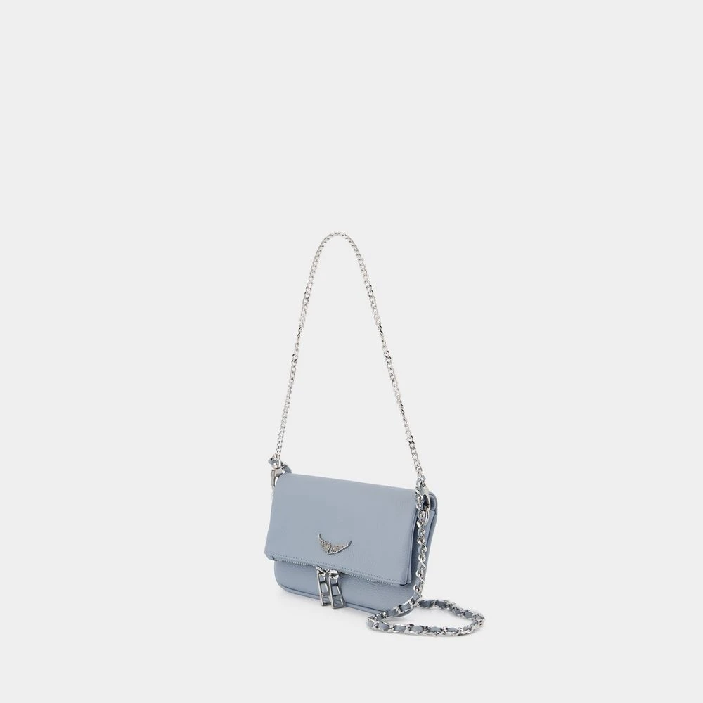 Zadig & Voltaire Blauwe Leren Crossbody Tas met Ketting Blue Dames
