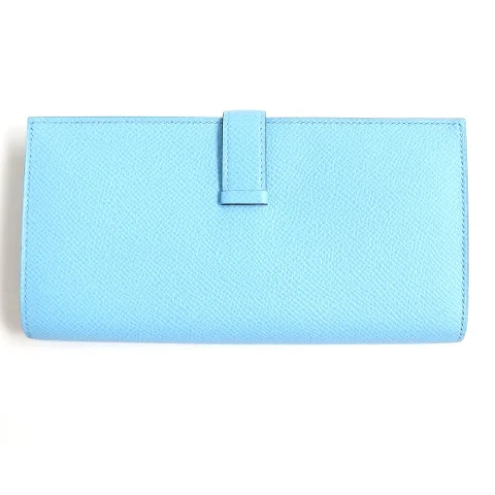 Hermès Vintage Pre-owned Leather wallets Blue Dames