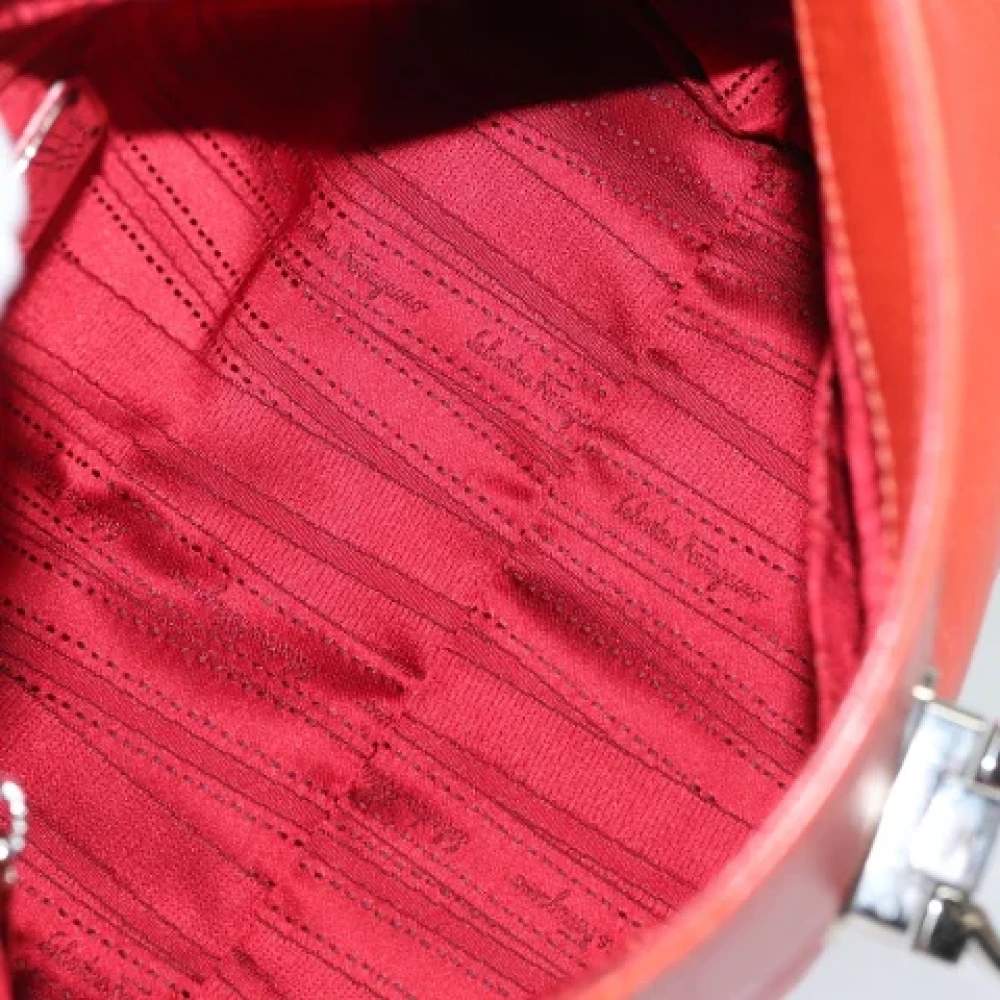 Salvatore Ferragamo Pre-owned Leather handbags Orange Dames
