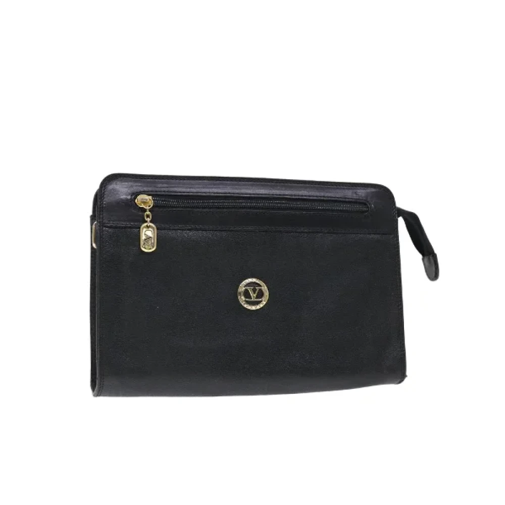 Valentino Vintage Pre-owned Leather handbags Black Unisex