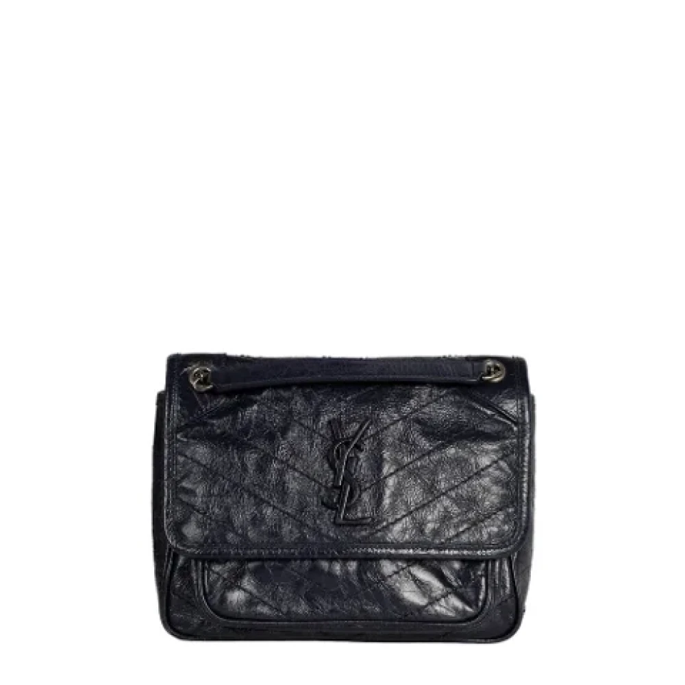 Yves Saint Laurent Vintage Pre-owned Leather shoulder-bags Blue Dames