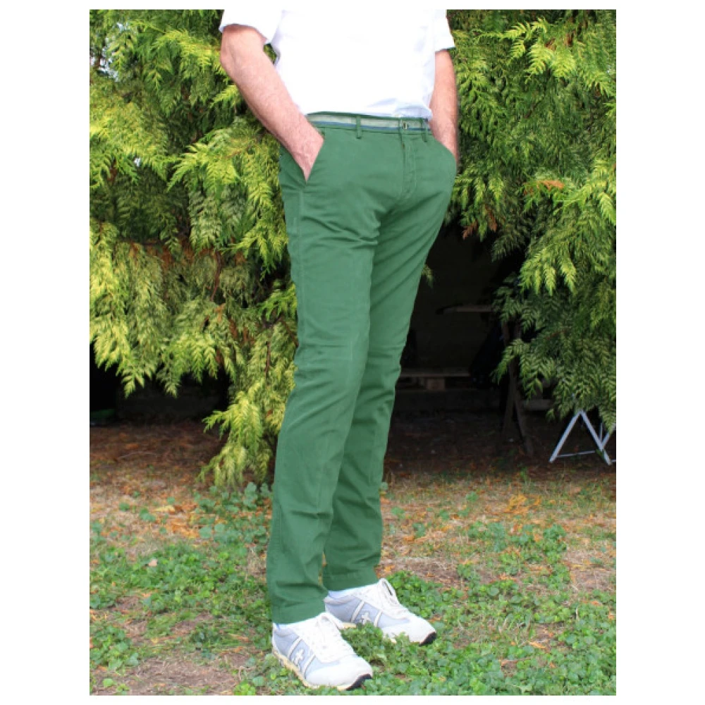 Mason's Slimme Chino Broek Green Heren