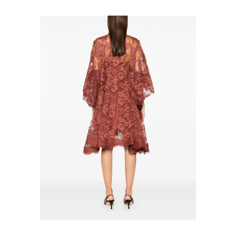 Zimmermann Bloemen Kant Mini Jurk Brown Dames