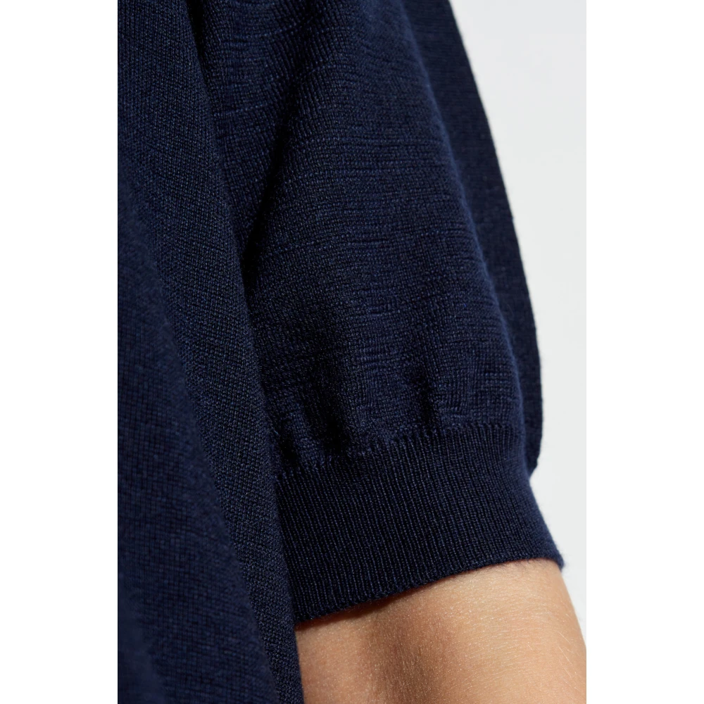 Bottega Veneta Top met geborduurd logo Blue Dames