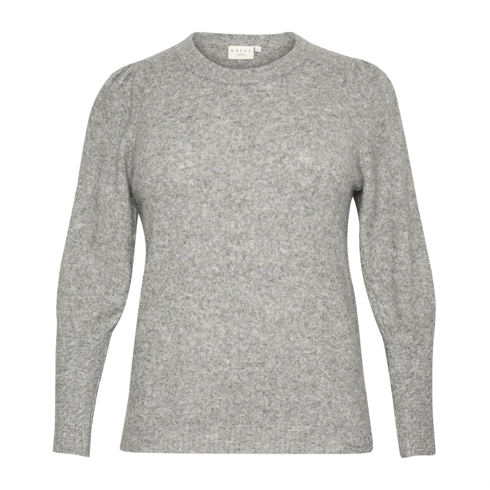 Kaffe Curve Grijze Melange Gebreide Trui Gray Dames