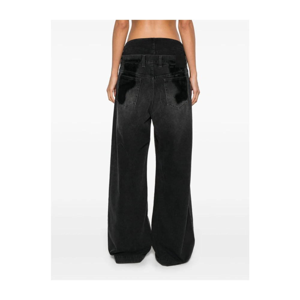 The Attico Zwarte Denim Jeans Broek Gray Dames