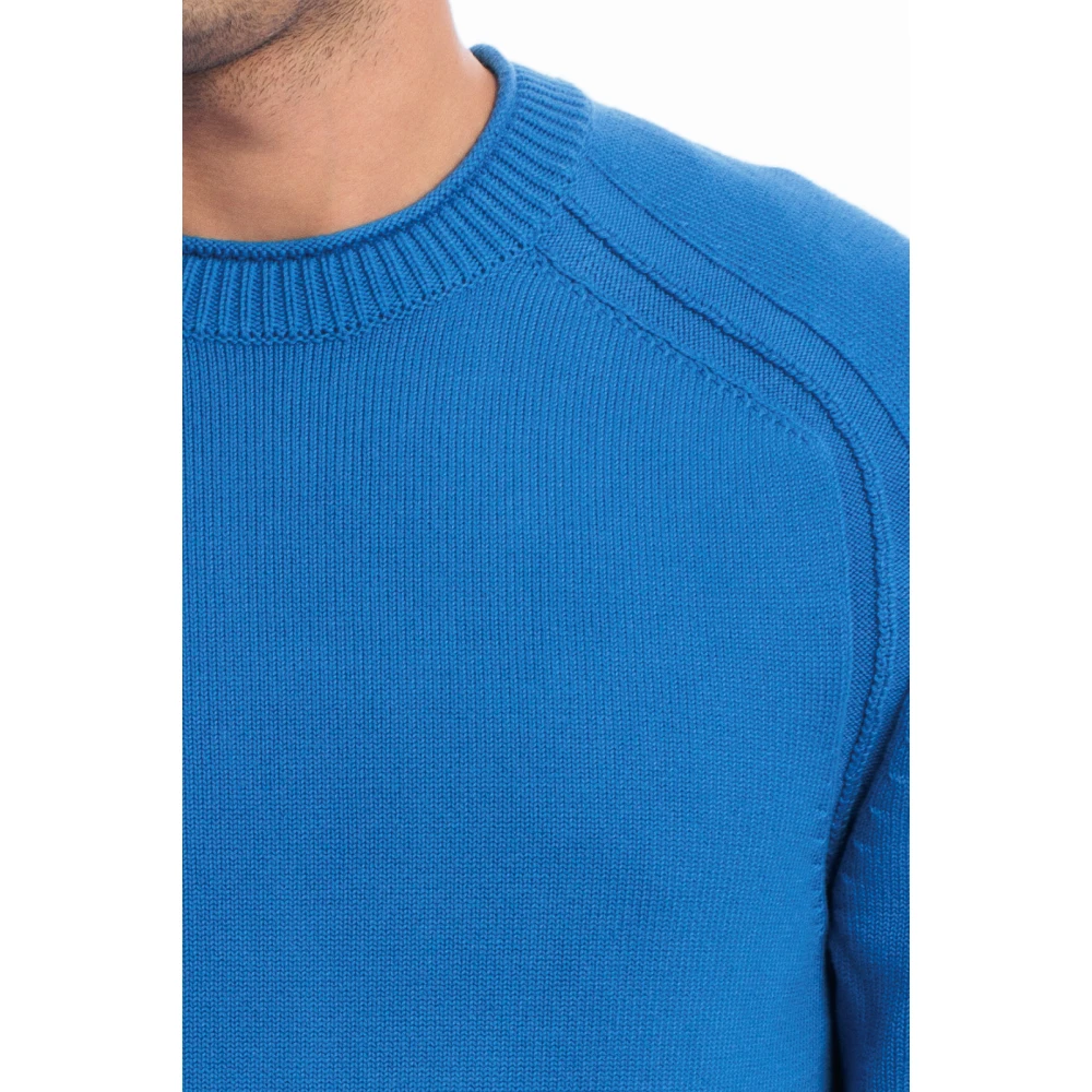 RRD Glad Katoenen Gebreide Trui Blue Heren