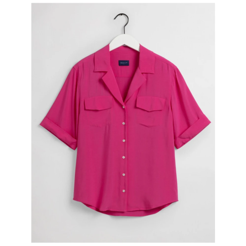 Gant Lichtgewicht Safari Overhemd in Fuchsia Viscose Pink Dames