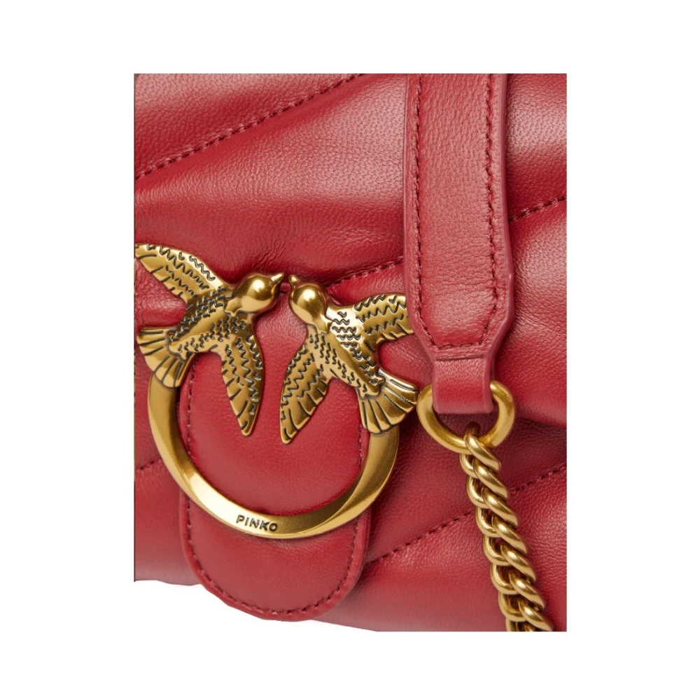 pinko Klassieke Rode Puff Love Birds Tas Red Dames