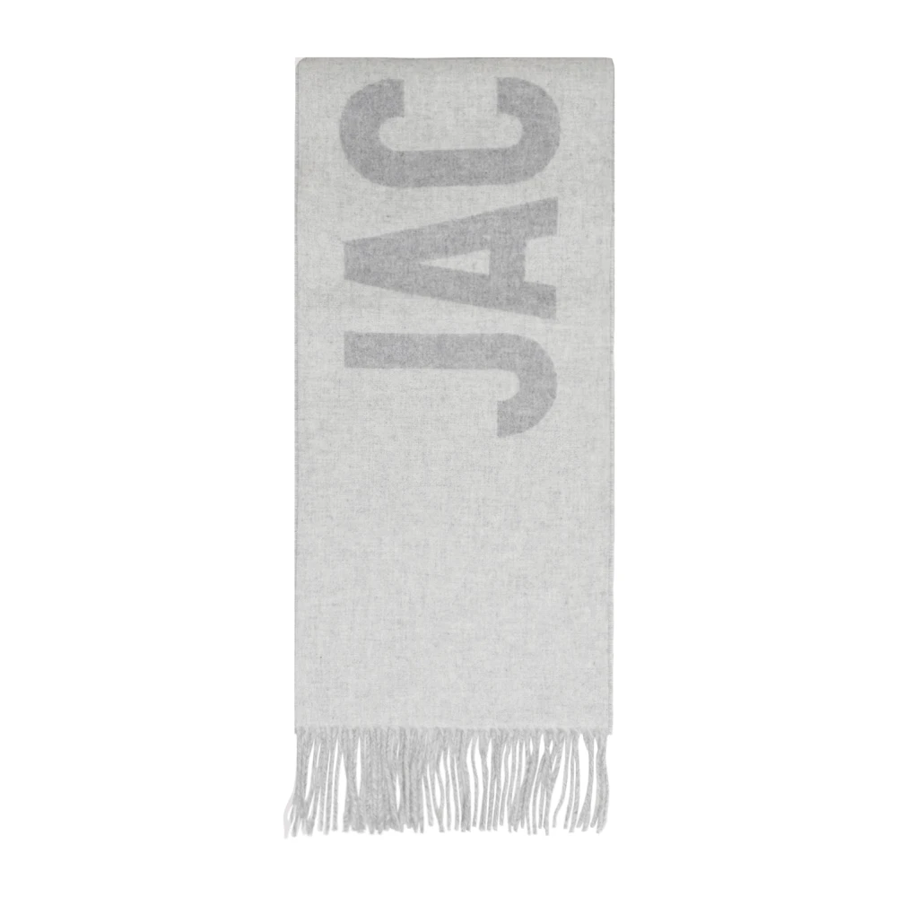 Jacquemus Unisex Grigio - Sciarpa Con Logo E Frange - Accessories - One Size