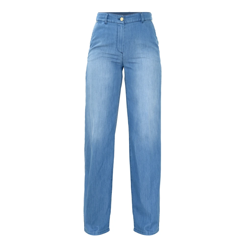 Kocca Versleten high-waisted straight-leg jeans Blue Dames