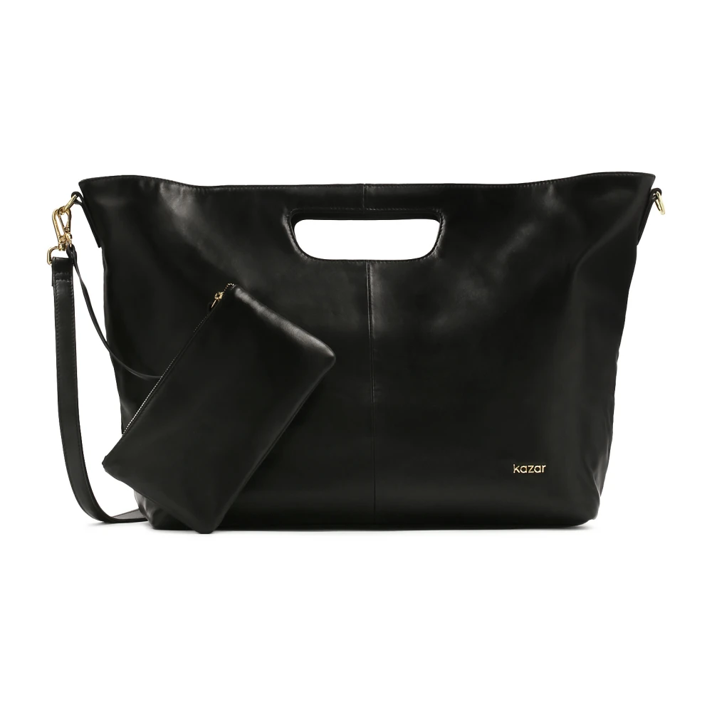 Kazar Grote leren handtas met etui Black Dames