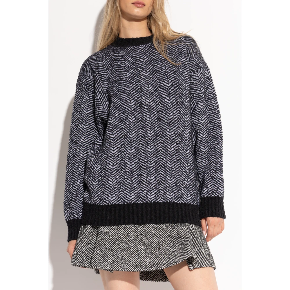 Moschino Trui met geborduurd patroon Black Dames