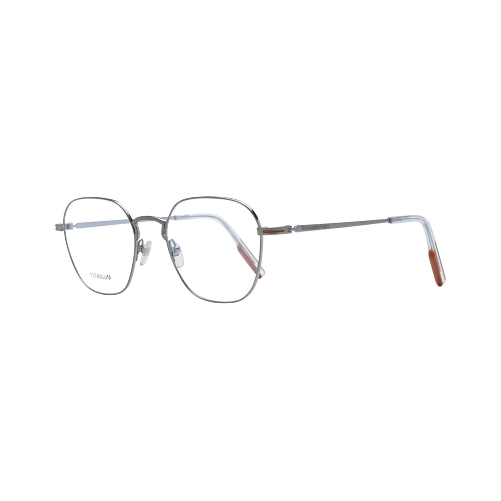 Ermenegildo Zegna Grijze Titanium Trapezium Optische Monturen Gray Heren