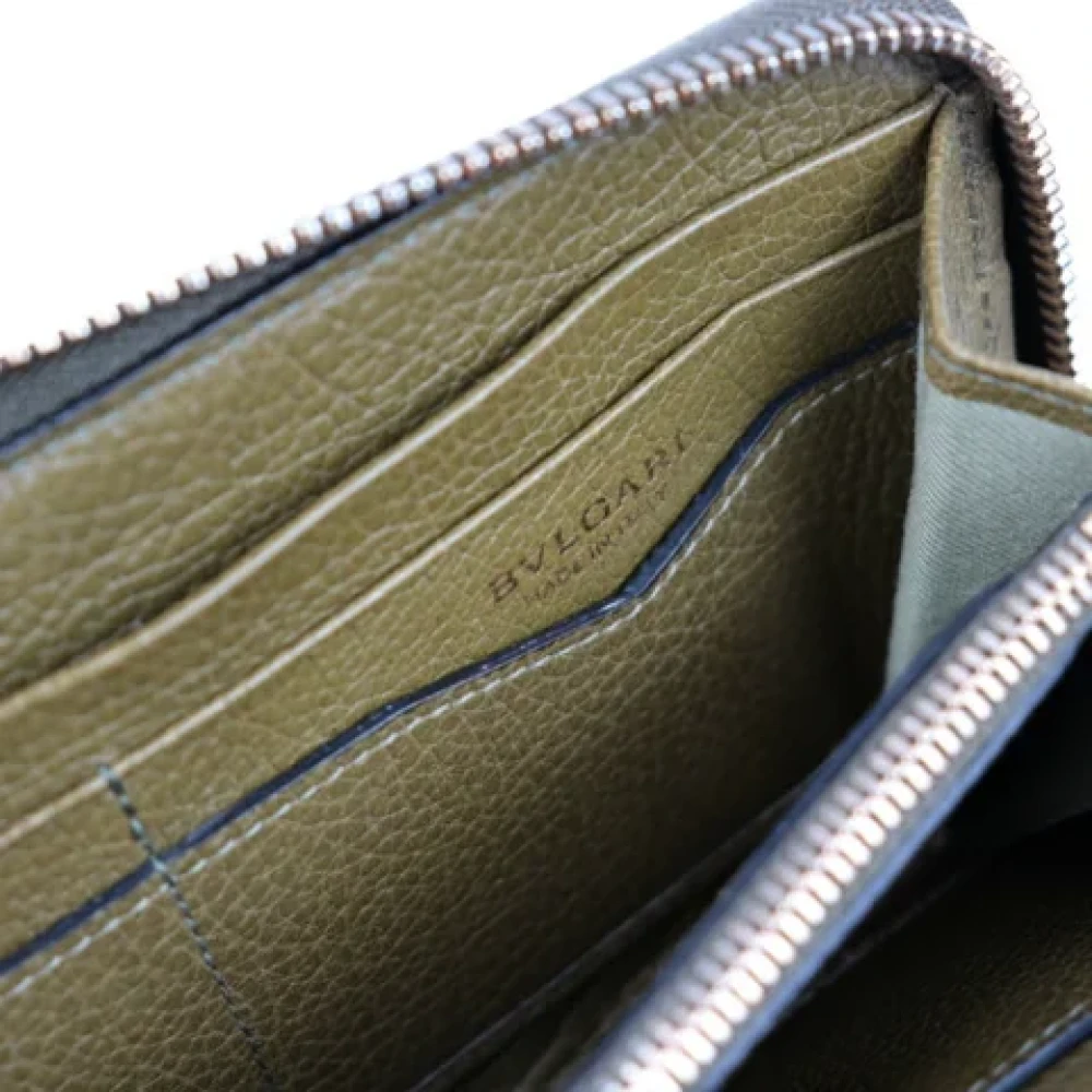 Bvlgari Vintage Pre-owned Leather wallets Green Dames