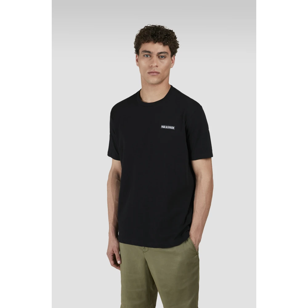 PAUL & SHARK Zwart Katoen Regular Fit T-Shirt Black Heren