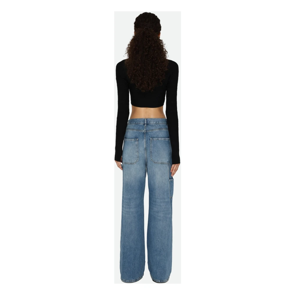 pinko Zwarte Crop Cardigan met Duimgat Black Dames