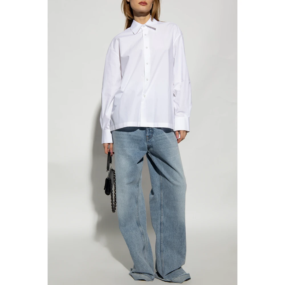 T by Alexander Wang Shirt met patch White Dames