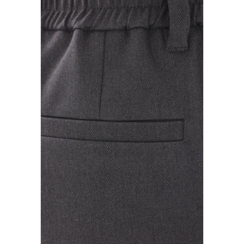 BRUNELLO CUCINELLI Antraciet Drill Katoen Stretch Broek Gray Dames