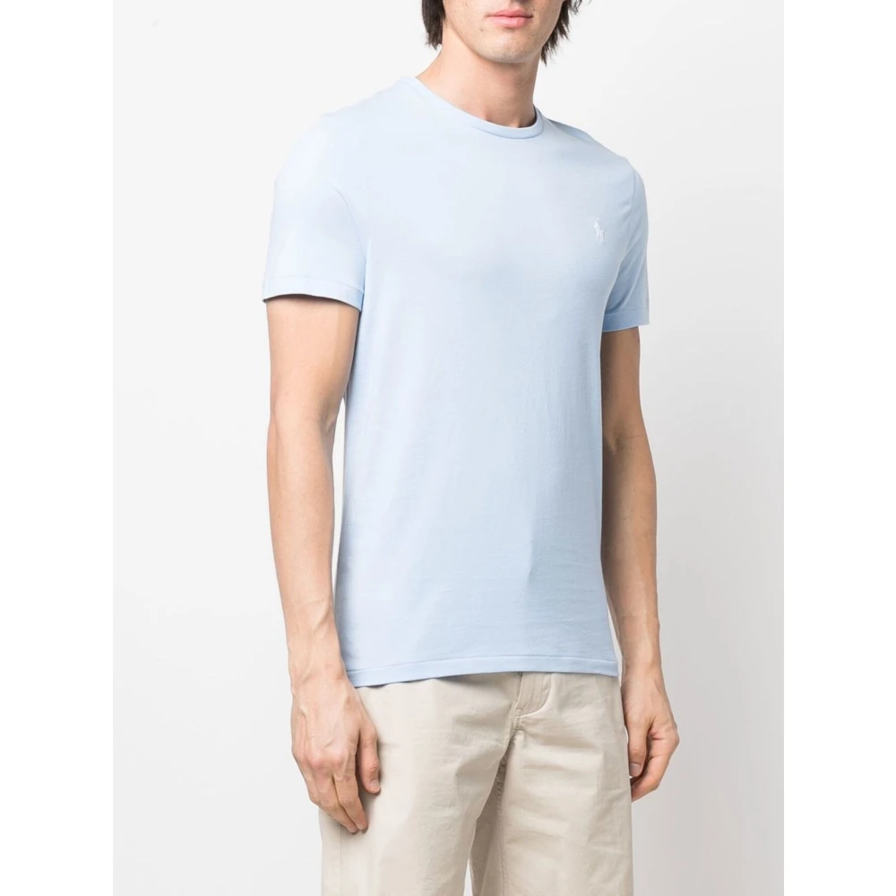 Polo Ralph Lauren Geborduurde Slim Fit Katoenen T-shirt Blue Heren