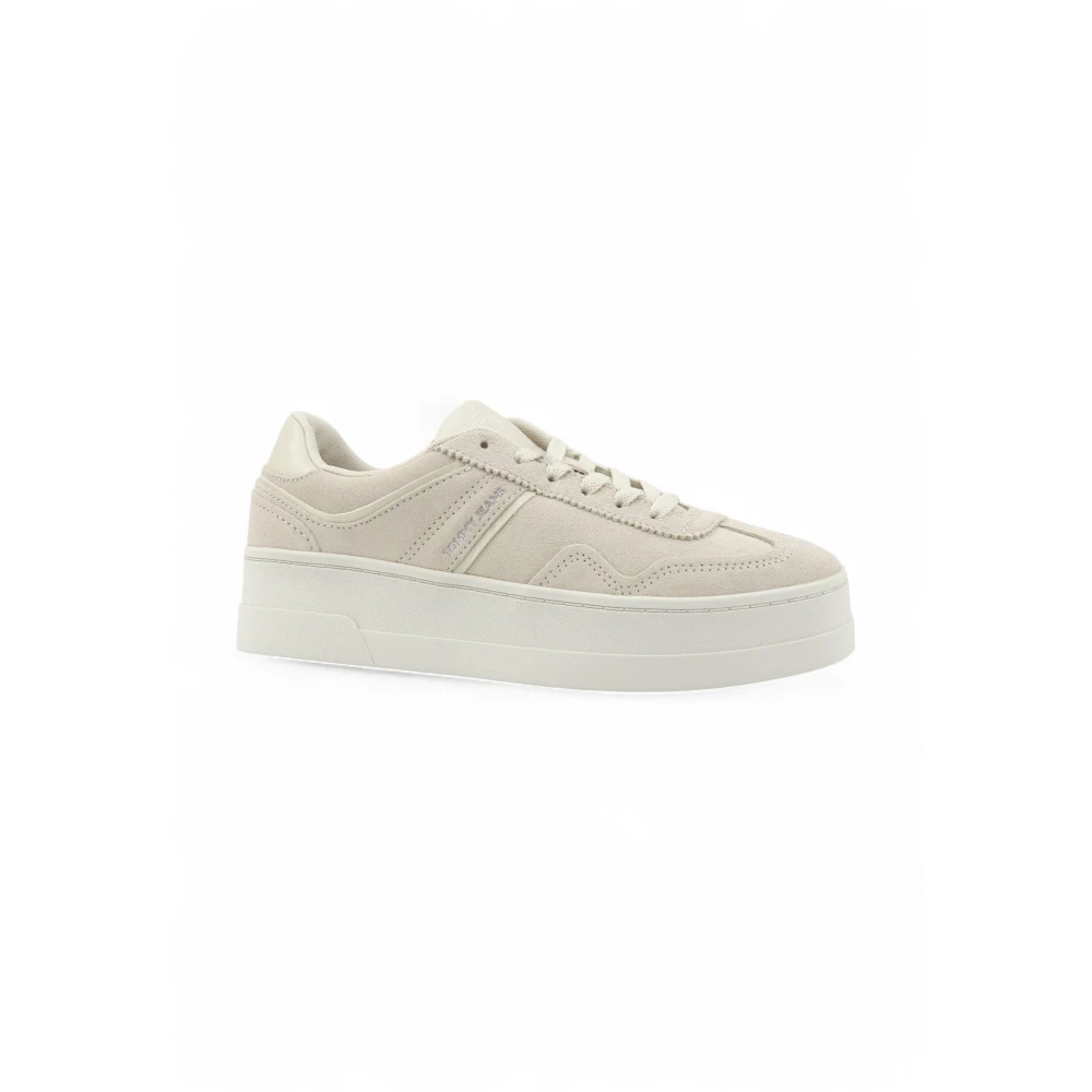 Tommy Hilfiger The Greenwich Suede Platform Trainers Dames Schoenen Beige