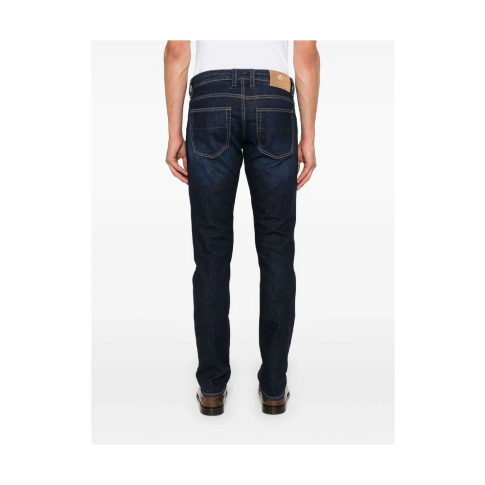 Tramarossa Indigo Blue Denim Jeans Slim Cut Blue Heren