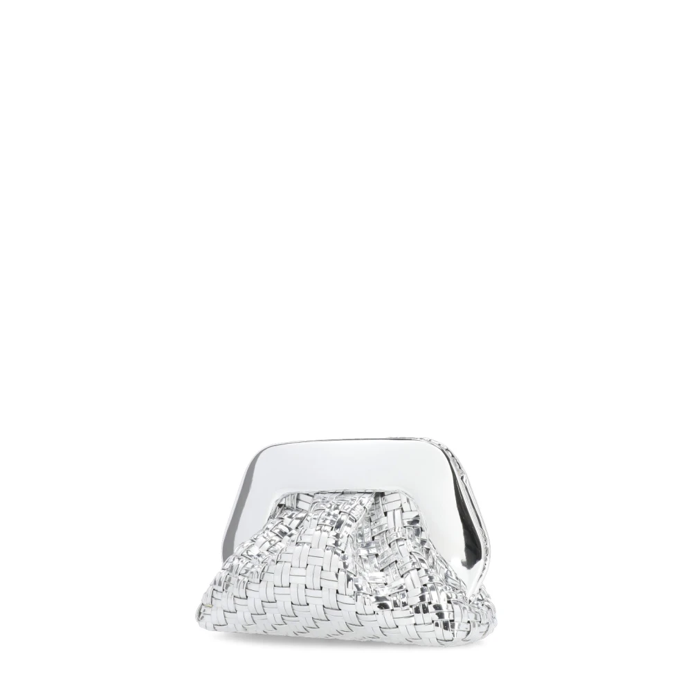 THEMOIRè Zilveren Geweven Pochette Schoudertas Gray Dames