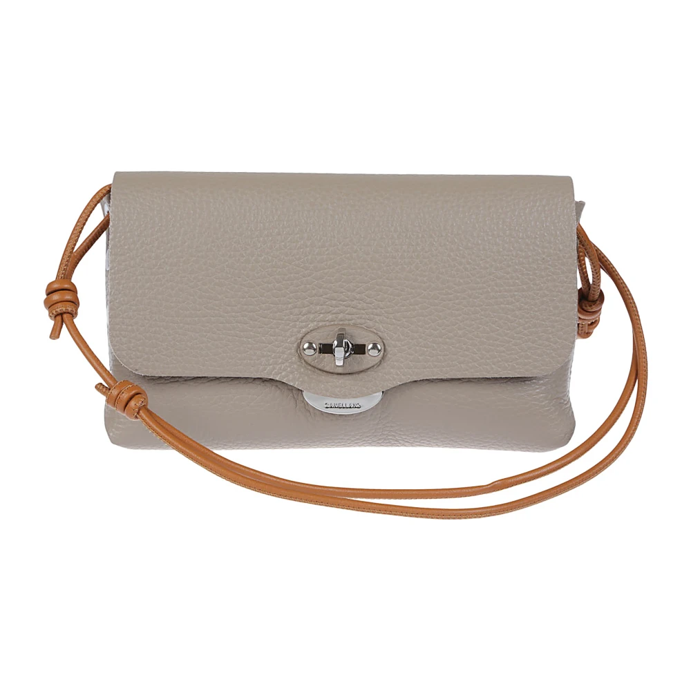 Zanellato Witte leren clutch tas Twist Lock Brown Dames