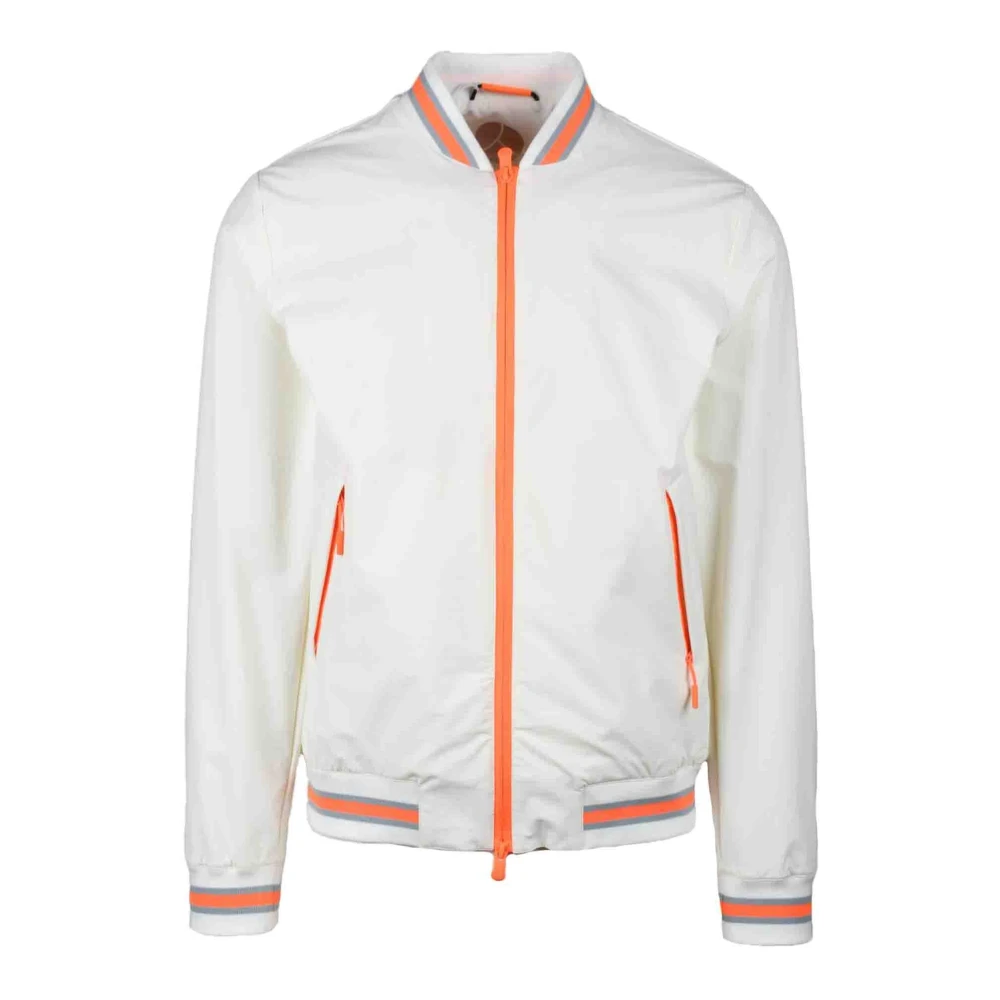 People of Shibuya Stijlvolle Capospalla Jas Polyester Elastaan White Heren