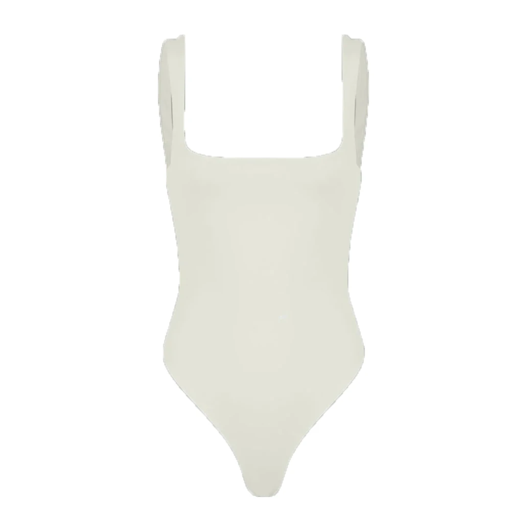 Entire Studios Vierkante hals bodysuit White Dames